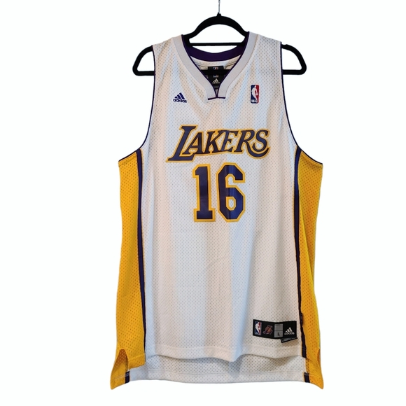 adidas Other - *NWOT* LA Lakers Pau Gasol #16 NBA Jersey Sunday Whites Adidas